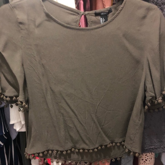 Forever 21 Tops - Olive green Cropped Shirt Forever 21 Tops - Olive green Cropped Shirt